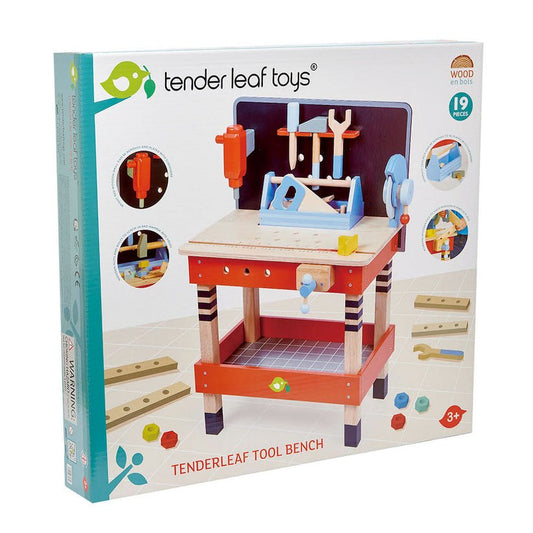 Atelier de lucru, din lemn premium - TenderLeaf Tool Bench - 19 piese - Tender Leaf Toys - Publisol.ro