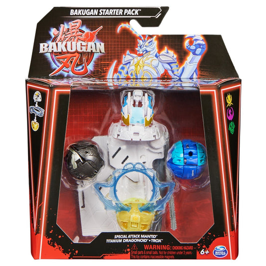 Bakugan starter pack mantid, titanium dragonoid si trox, Spin Master - Publisol.ro