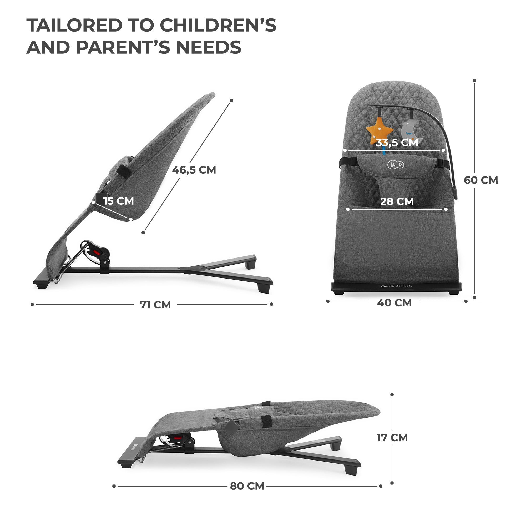 Balansoar Kinderkraft mimi, grey - Publisol.ro