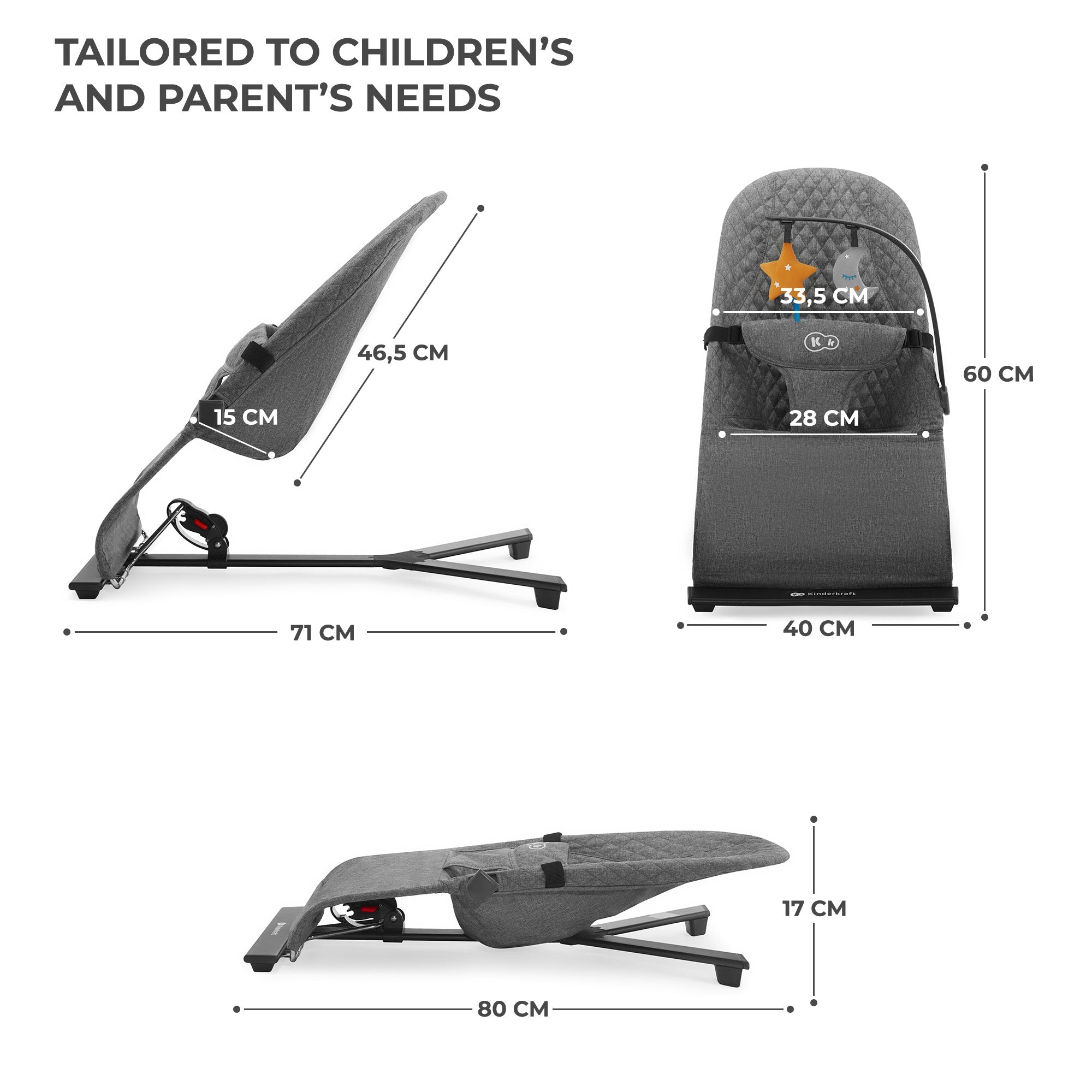 Balansoar Kinderkraft mimi, grey - Publisol.ro