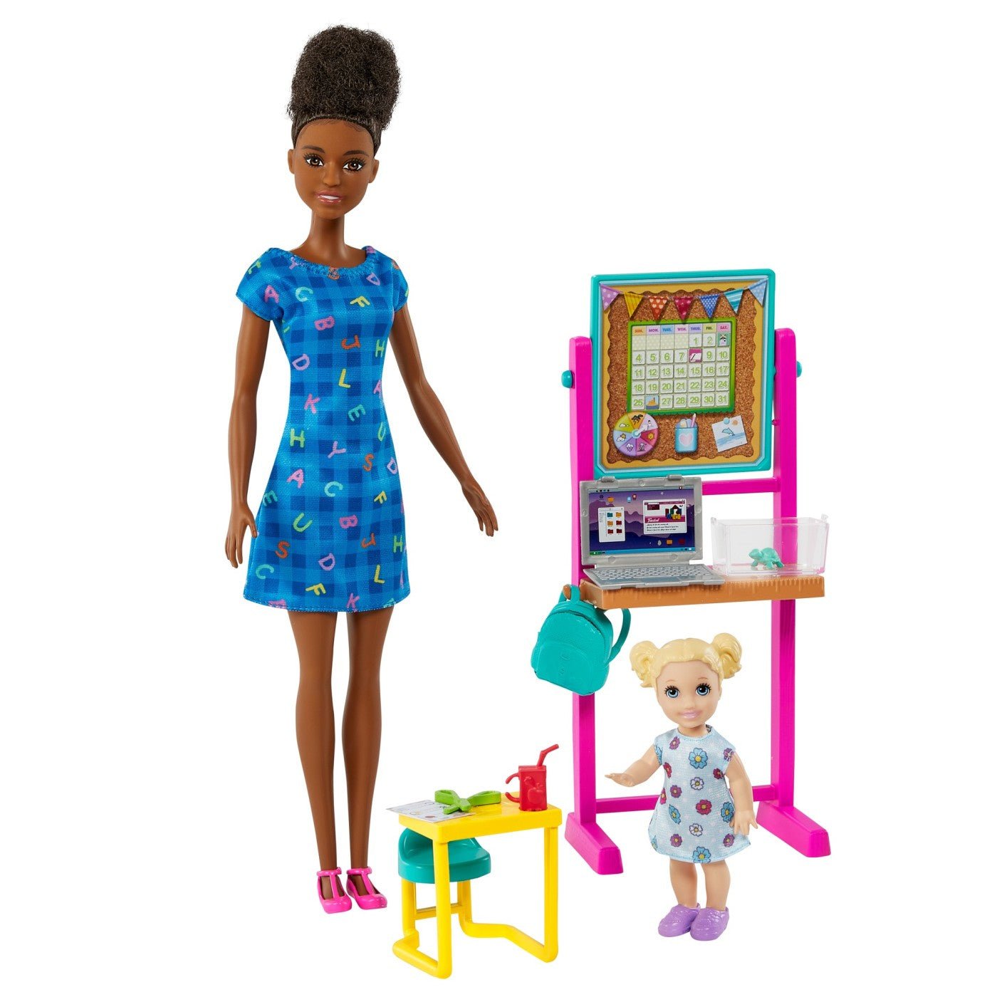 Barbie cariere set mobilier cu papusa bruneta profesoara - Publisol.ro