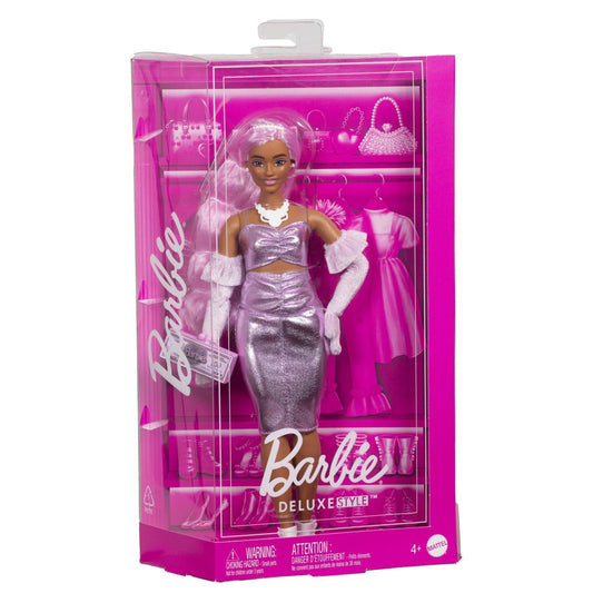 Barbie deluxe style papusa Barbie cu par mov - Publisol.ro