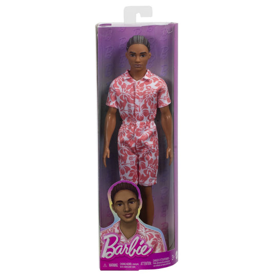 Barbie papusa baiat fashionistas in salopeta stil hawaian si sandale verzi, Mattel - Publisol.ro