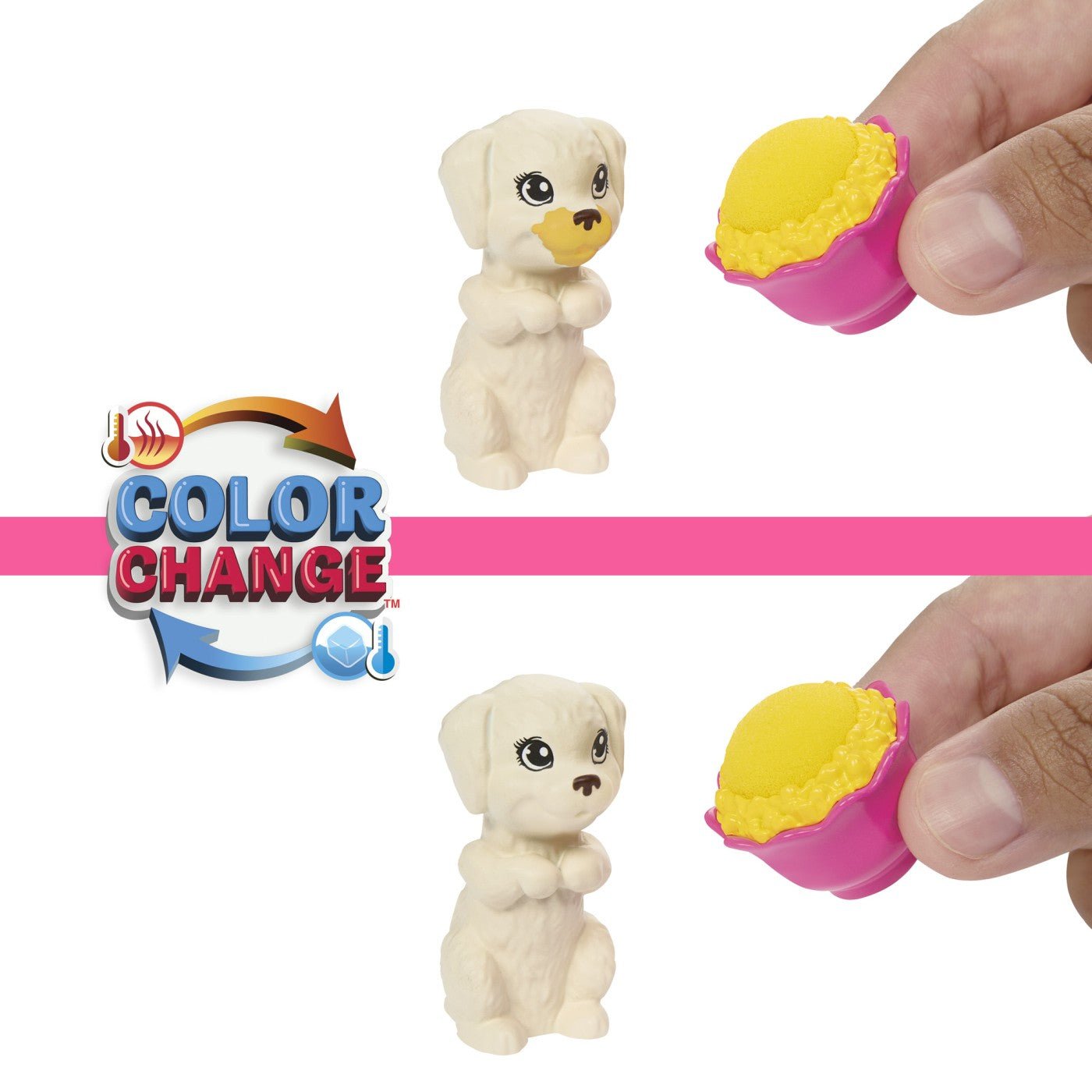 Barbie papusa Barbie family set petrecere cu 2 catelusi color change - Publisol.ro