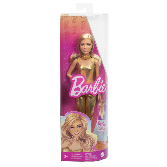 Barbie papusa barbie fashionistas blonda cu salopeta aurie, Mattel - Publisol.ro