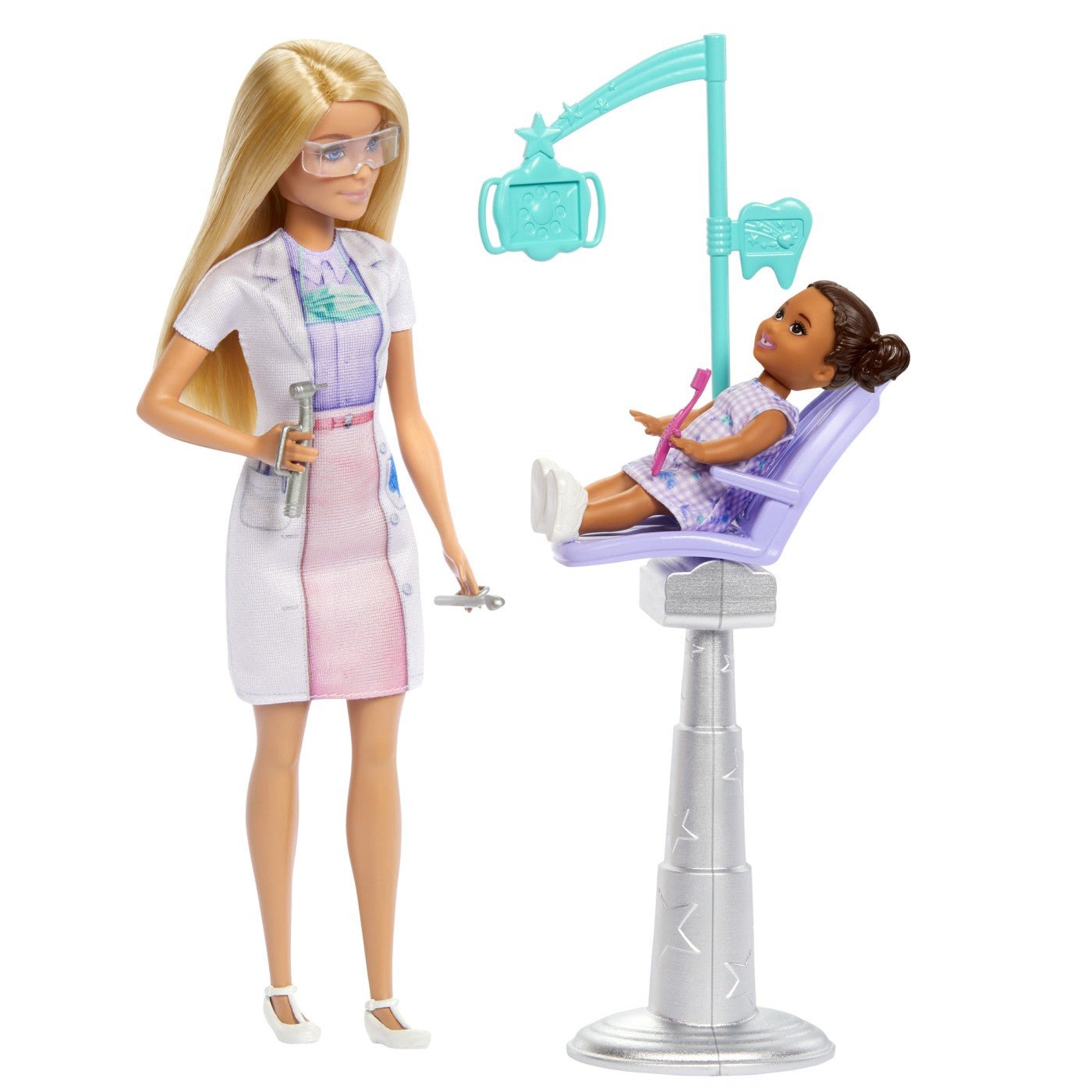 Barbie set de joaca papusa Barbie blonda face cariera stomatolog - Publisol.ro