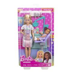 Barbie set de joaca papusa Barbie blonda face cariera stomatolog - Publisol.ro