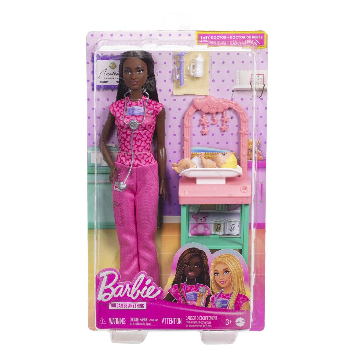 Barbie set de joaca papusa Barbie bruneta face cariera pediatru - Publisol.ro