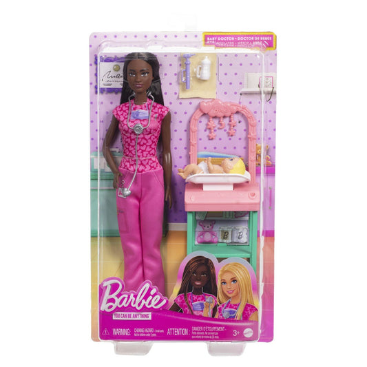 Barbie set de joaca papusa Barbie bruneta face cariera pediatru - Publisol.ro