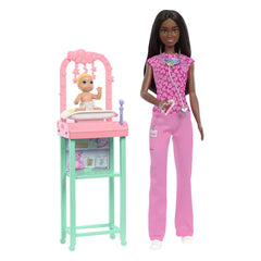 Barbie set de joaca papusa Barbie bruneta face cariera pediatru - Publisol.ro