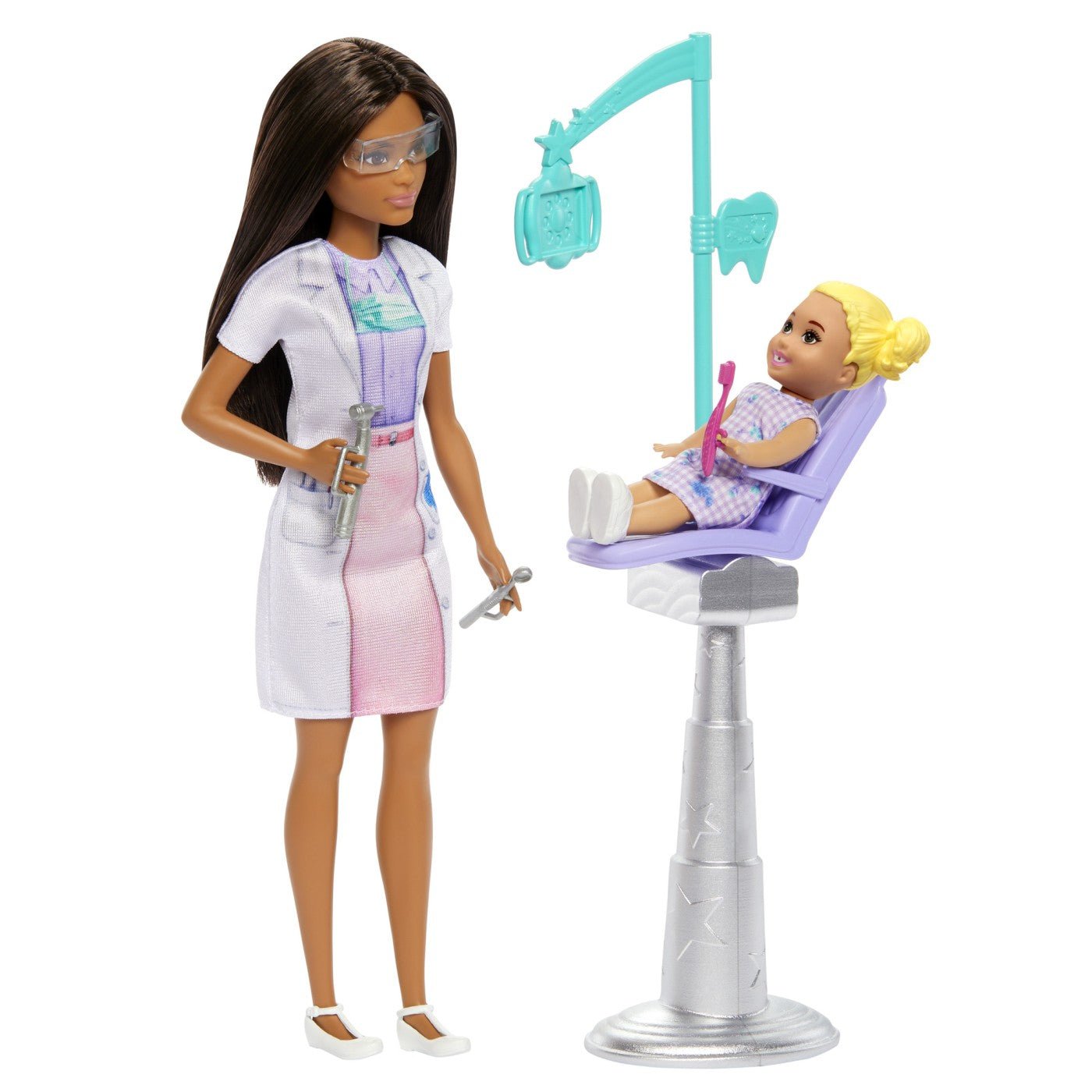 Barbie set de joaca papusa Barbie bruneta face cariera stomatolog - Publisol.ro