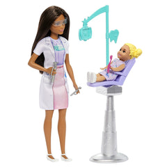 Barbie set de joaca papusa Barbie bruneta face cariera stomatolog - Publisol.ro