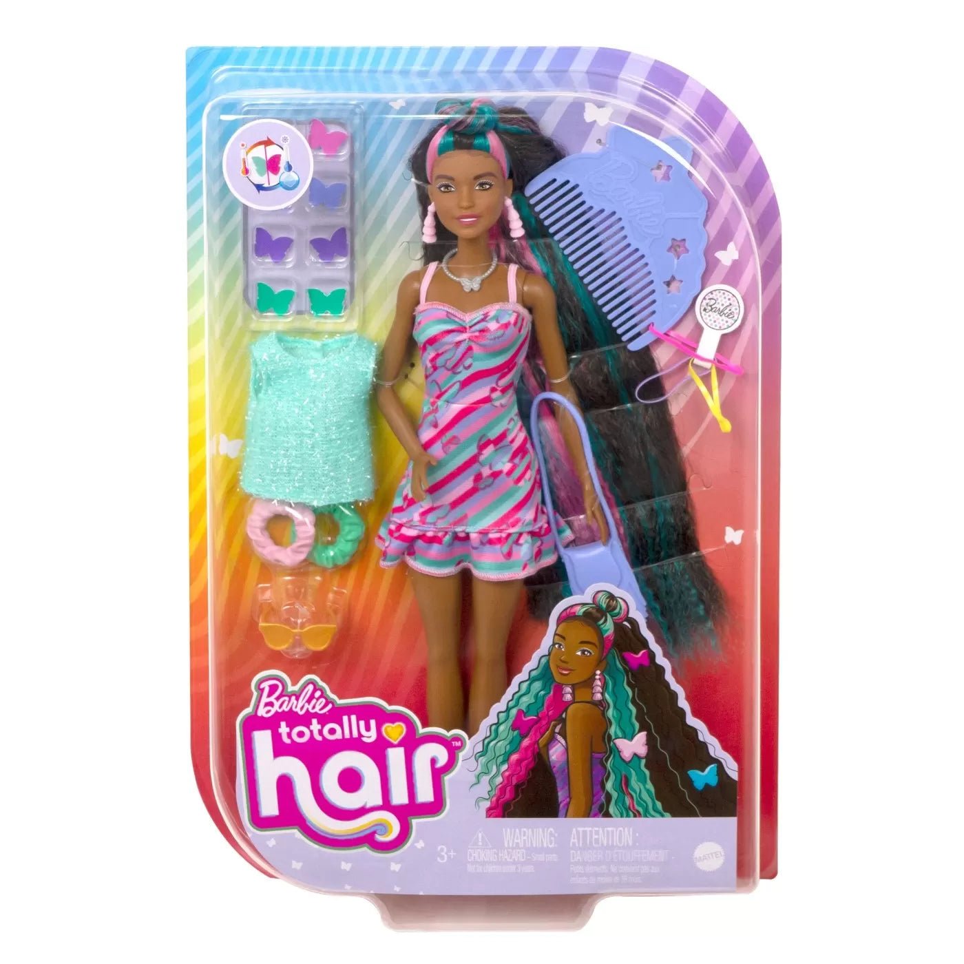 Barbie Totally hair papusa Barbie curcubeu - Publisol.ro