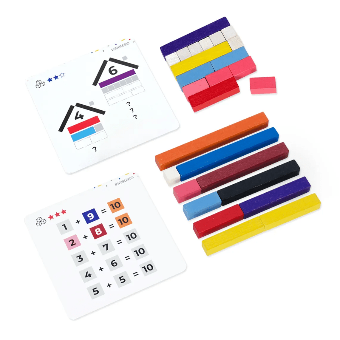 Betisoare de numarare din lemn, 56 piese - Igroteco - Publisol.ro