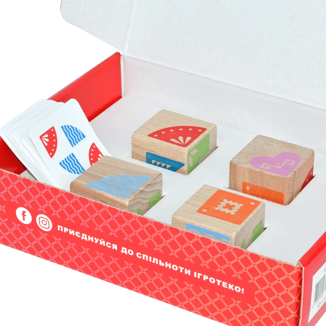 Blocuri logice din lemn, cu model, 4 piese - Igroteco - Publisol.ro