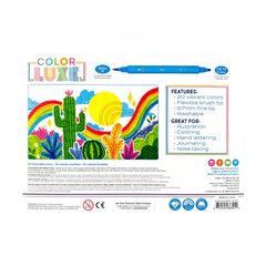 Carioci 2 in 1 cu pensula si varf fin, Color Luxe - set de 20 - Ooly - Publisol.ro