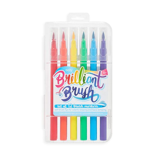 Carioci cu pensula Brilliant Brush, set de 12 - Ooly - Publisol.ro