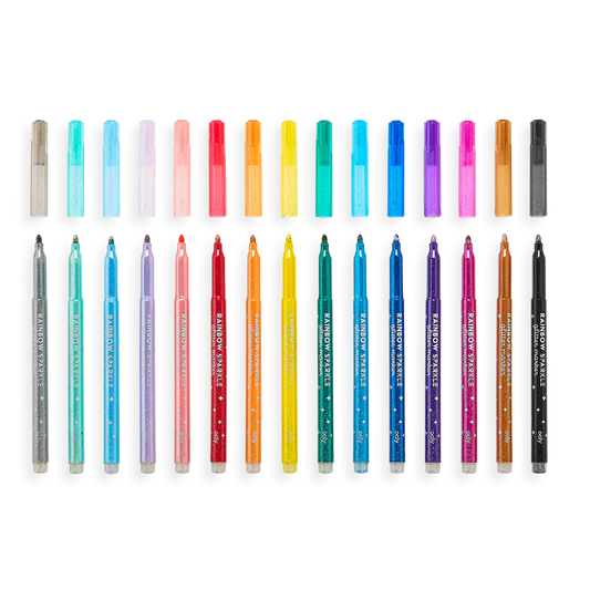 Carioci cu sclipici Rainbow Sparkle, set de 15 culori - Ooly