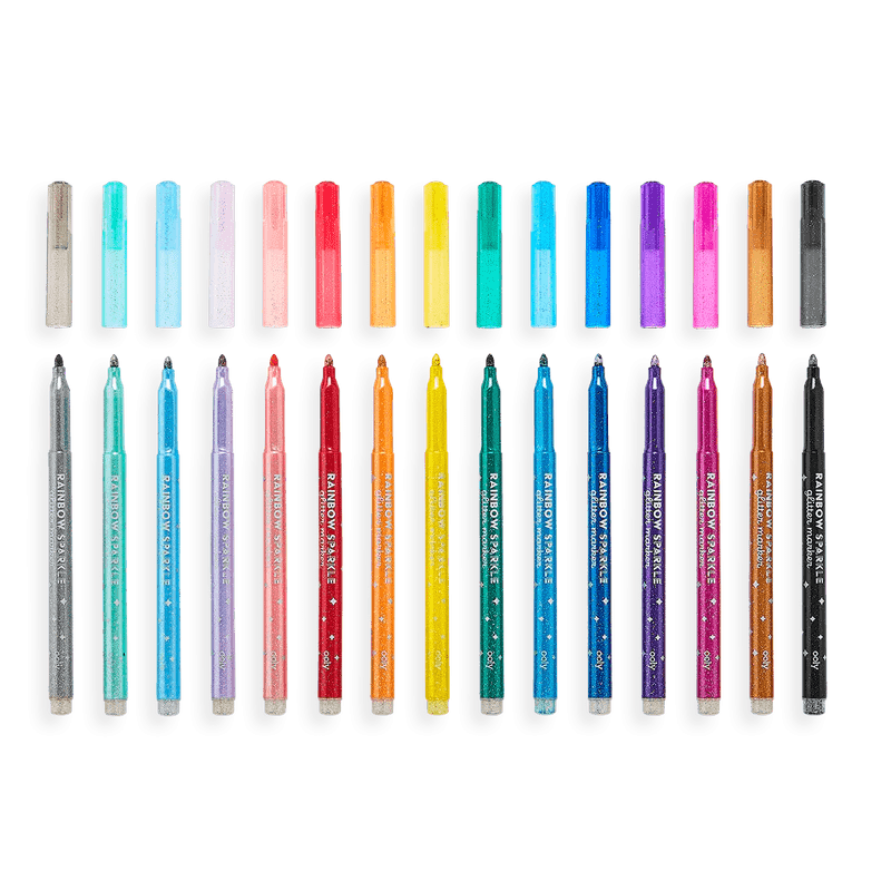 Carioci cu sclipici Rainbow Sparkle, set de 15 culori - Ooly - Publisol.ro