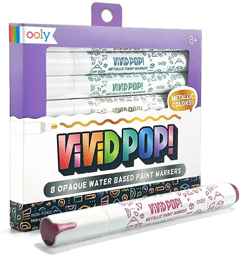 Carioci cu vopsea Vivid Pop! - set de 8, metalic - Ooly - Publisol.ro