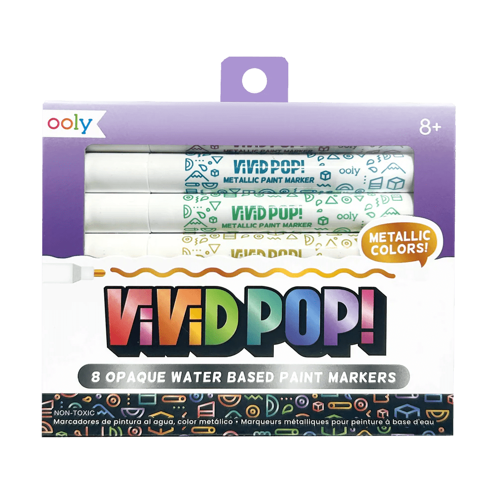 Carioci cu vopsea Vivid Pop! - set de 8, metalic - Ooly - Publisol.ro