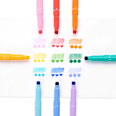 Carioci duble cu stampile Confetti Stamp - set de 9 - Ooly