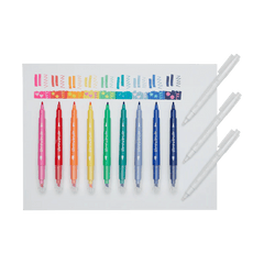 Carioci duble cu stampile Stamp - A - Doodle - set de 9 culori si 3 care schimba culoarea - Ooly - Publisol.ro