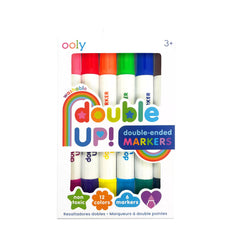 Carioci duble lavabile Double Up! - set de 6 carioci, 12 culori - Ooly