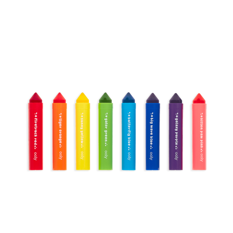 Carioci lavabile cu varf triunghiular, Mighty Mega, set 8 culori - Ooly - Publisol.ro