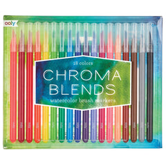 Carioci acuarele cu pensula, Chroma Blends, set de 18 - Ooly