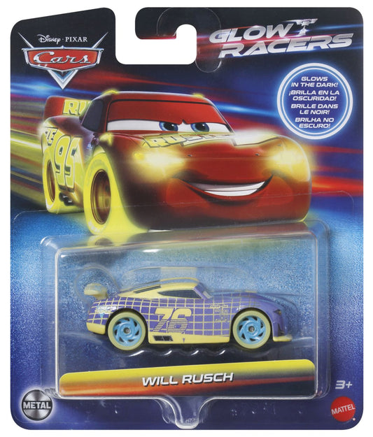 Cars glow racers masinuta metalica will rusch 1:55, Mattel - Publisol.ro