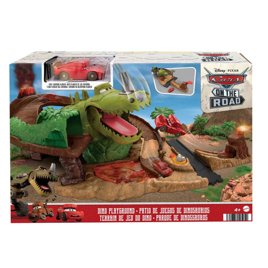 Cars set de joaca dino si masinuta cave fulger mcqueen, Mattel - Publisol.ro