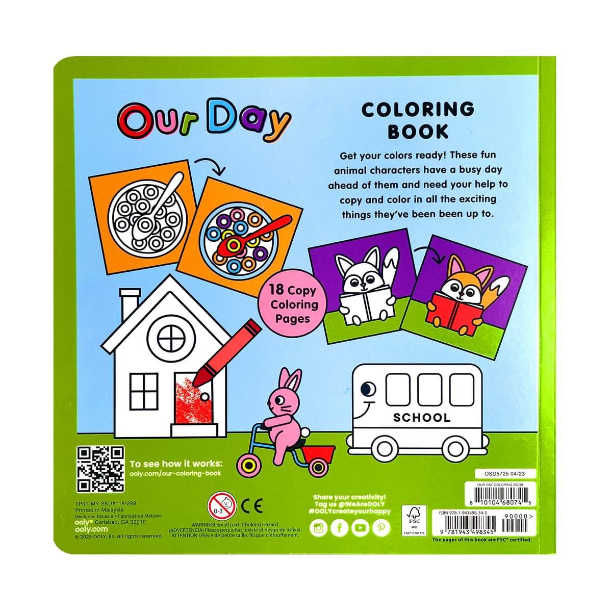 Carte de colorat cu contur reliefat - Our Day - Ooly - Publisol.ro