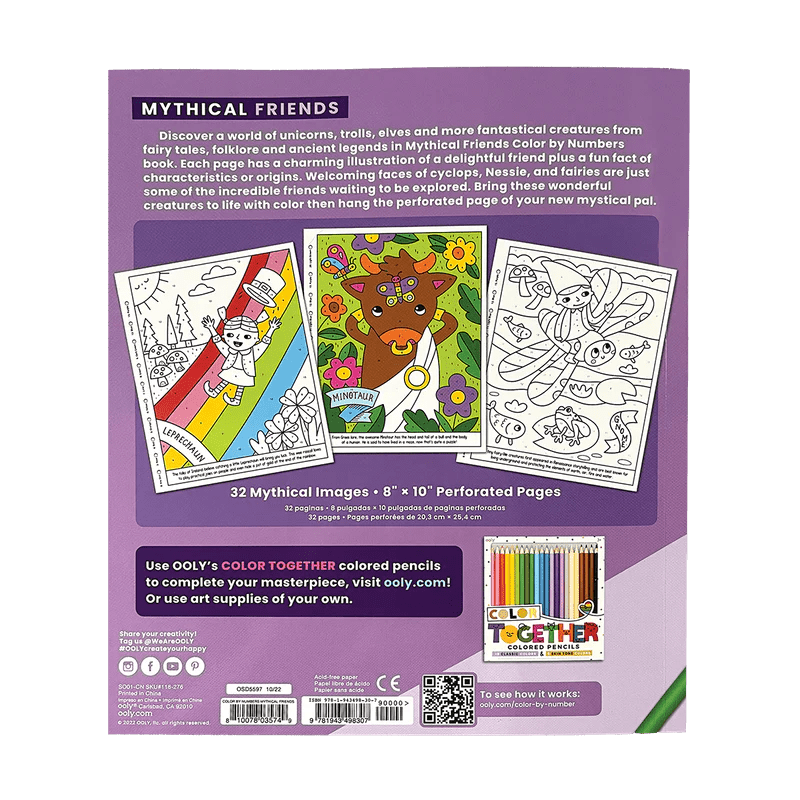 Carte de colorat pe numere - Prieteni mitologici - Ooly - Publisol.ro