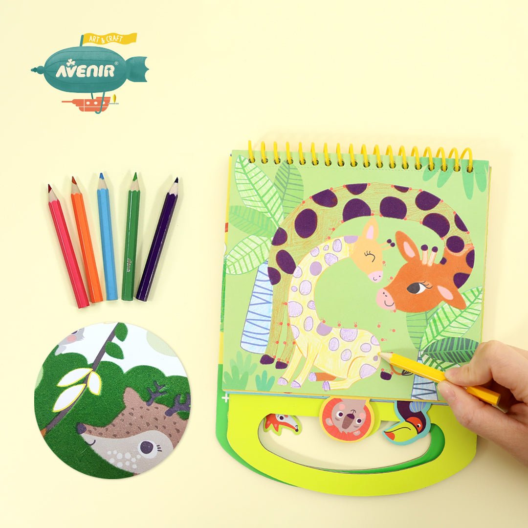 Carte portabila cu activitati de colorat - Jungla - Avenir - Publisol.ro