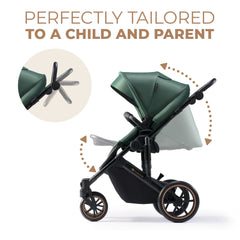 Carucior 2 in 1 Kinderkraft prime 2, dark green - Publisol.ro