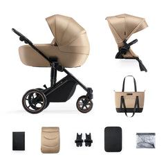 Carucior 2 in 1 Kinderkraft prime 2, sandrose beige - Publisol.ro