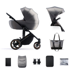 Carucior 2 in 1 Kinderkraft prime 2, shadow grey - Publisol.ro