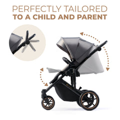 Carucior 2 in 1 Kinderkraft prime 2, shadow grey - Publisol.ro
