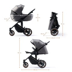 Carucior 2 in 1 Kinderkraft prime 2, shadow grey - Publisol.ro