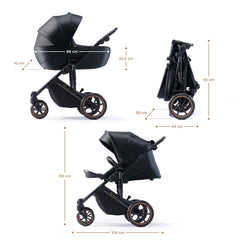 Carucior 2 in 1 Kinderkraft prime 2, venezian black - Publisol.ro