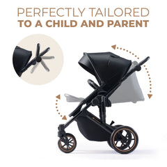 Carucior 2 in 1 Kinderkraft prime 2, venezian black - Publisol.ro