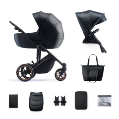 Carucior 2 in 1 Kinderkraft prime 2, venezian black - Publisol.ro