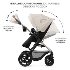 Carucior 3 in 1 Kinderkraft moov 2, moonlight grey - Publisol.ro