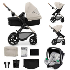 Carucior 3 in 1 Kinderkraft moov 2, moonlight grey - Publisol.ro