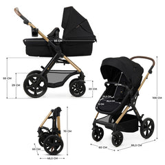 Carucior 3 in 1 Kinderkraft moov 2, negru pur - Publisol.ro