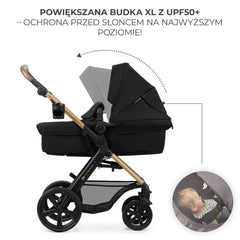Carucior 3 in 1 Kinderkraft moov 2, negru pur - Publisol.ro