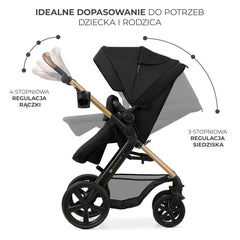 Carucior 3 in 1 Kinderkraft moov 2, negru pur - Publisol.ro