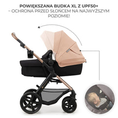 Carucior 3 in 1 Kinderkraft moov 2, sand beige - Publisol.ro