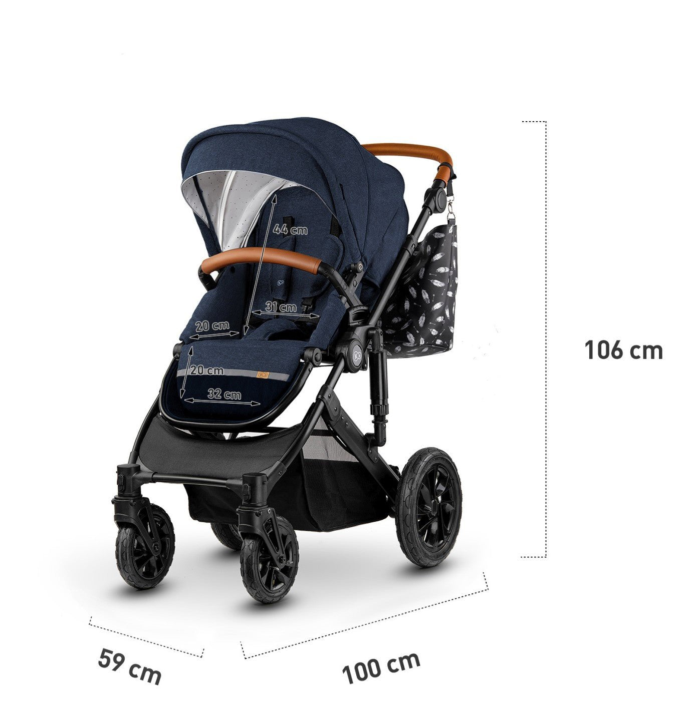 Carucior 3 in 1 Kinderkraft prime 2 3in1 mink pro navy - Publisol.ro